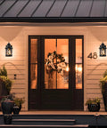 Two Pack Outdoor Wall Lights For Porch And Exterior Use Matte Black Sconces With Clear Glass Shade Waterproof Weather Resistant