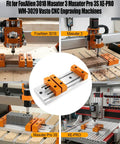 Compact Aluminum Alloy Bench Vise Featuring Slick Low Profile Build Dead Simple Setup Rock Solid Grip For CNC Engraving Machines  in action with FoxAlien 3018 and Masuter 3.