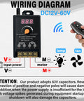 Universal Motor Speed Controller For 12V To 60V Systems With 12A Max Includes 2 Remote Controls DIY Ready Perfect For Motors LEDs And Fans 433MHz Wireless RF Switch Compact 100x50x36mm Receiver For Tight Spaces wiring diagram with remote