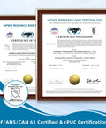 Certificates of NSF/CAN 61 and cUPC Certification for Dual Function Chrome Kitchen Faucet Aerator With 360 Swivel Spray