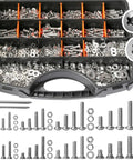 Bulk 2242-Piece Screw Set With Phillips Pan And Flat Head Machine Screws, Nuts, Washers, L-Wrenches And Tweezers For Home DIY, Electronics, Auto Repairs, And Everyday Fixes in organizer case