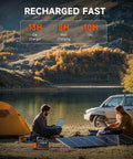 Portable Power Station 300W 266Wh Solar Generator With 7-Output Hub used for charging devices in outdoor campsite