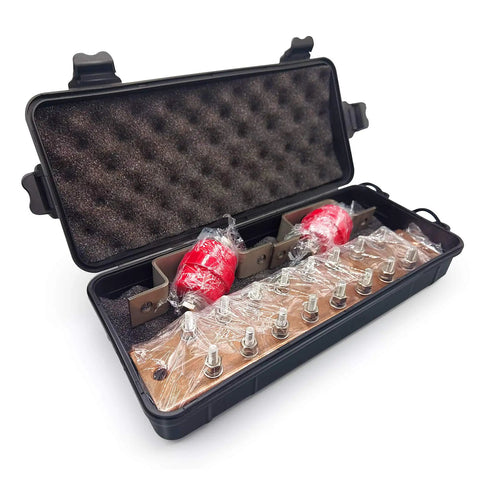 Wall Mounted Copper Ground Bar Kit With Sixteen Terminal Positions Quarter Inch By Two Inch By Ten Inch Ground Bus Bar in case