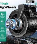 Heavy Duty Collapsible Wagon Cart 550 Lbs Capacity With Drop Down Tailgate showing 7-inch big wheels