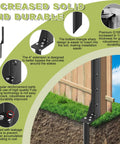 Heavy Duty Fence Post Repair Kit For Wood Posts With Ground Stakes And Post Anchors Two Pack diagram showing features and steel thickness