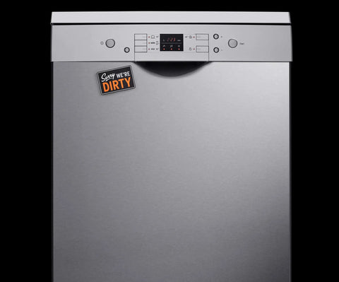 Flipside Dishwasher Sign Double Sided Magnetic Plaque With Self Adhesive Magnet Included Works On All Dishwashers Durable And Water Resistant Kitchen Gadget For Fam And Roomies Roommate Friendly 2.5 By 3.5 Inches