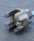 Close-up of 1 Set Internal External Pipe Thread Cutting Tools For 1/2 And 3/4 Inch Water Pipes, focuses on cutting edges.