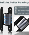 Close-up of built-in roller bearings on 2 Pack 7 Inch Heavy Duty Gate Hinges With 1100 Lbs Maximum Load 180 Degree Swing design.