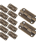 12 Pack 1.4 Inch Rounded Corner Iron Hinges For Wood Jewelry Boxes Cabinets And Cupboards Do It Yourself Style Antique Bronze Hardware