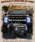 24V Ride On Toy For Big Kids Licensed Ford F150 Raptor Two Seater With Remote Control LED Headlights front view.