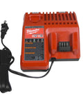 Compact 1/2 Inch Cordless Impact Wrench With Four Drive Speeds And Dedicated Bolt Removal Setting For Knocking Loose Stuck Fasteners Paired With An Eighteen Volt Two Amp Battery Pack And Standard Wall Charger for M12 and M18 batteries.
