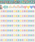 Number Line Bulletin Board Set for Classroom and Home School Decor, Boho Vibe Math Learning Posters with 28 number lines and border strips