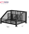 Space Saving Coffee Bar Organizer For Countertop With Tiered Shelves And Removable Top Shelf, black metal K Cup Pod Storage Rack