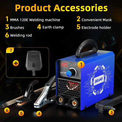 Grab And Go 110V Arc Welder For Home DIY And Metal Repair Ultra Lightweight 4.4Lb Portable Welder with accessories displayed