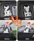 Before and after using DJI Mini 4 Pro Propeller Guard Strap Holder For Secure Propeller Protection When Stowed Durable Soft Plastic Stabilizer Fixator Front And Rear Blade Shield Compact Portable Drone Accessory For Travel Grab And Go in case and bag