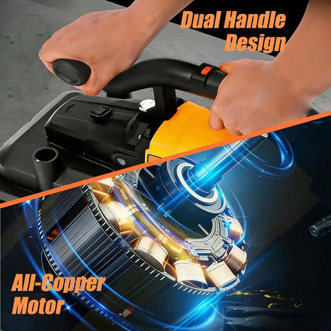 Beast 3800W Floor Grinder With Adjustable Speed And Extendable Rod Polisher showing dual handle design and all-copper motor