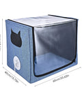 Pet Oxygen Chamber For Small Animals, Multi Function ICU Cage And Nebulizer, 100L clear portable habitat with dimensions visible