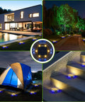 8 Pack Solar Ground Lights with 10 LED Each IP65 Waterproof Outdoor Garden Pathway Lights for Lawn Driveway Walkway and Patio