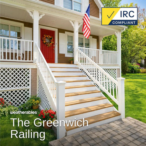 Top Shelf White Vinyl Deck And Porch Railing Kit Provides Chill Kickback Vibes With Zero Grind DIY Installation For Weatherproof Security On Backyard Patios And Balconies.