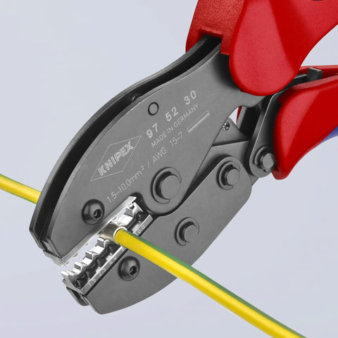 Five Position Non Insulated Wire Crimping Pliers For DIN 46267 Connectors, 1.5 To 4 Mm2 Capacity, crimping yellow wire