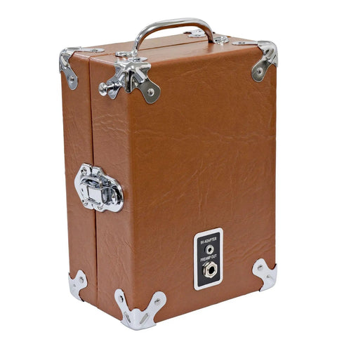 Legendary 7-100 Portable Guitar Amp On The Go With Tonebird Bundle, 5W Peak Power, Brown Tolex Finish, amp in suitcase style case