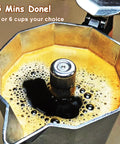 Electric Espresso Maker For Home Use No Stove Top Fuss Italian Moka Pot Style Cuban Coffee Maker brewing capacity 3 or 6 cups