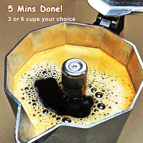Electric Espresso Maker For Home Use No Stove Top Fuss Italian Moka Pot Style Cuban Coffee Maker brewing capacity 3 or 6 cups