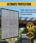 Heavy Duty Knitted Mesh Tarp 10x12ft Black Shade With Grommets Built Tough Blocks Sixty Percent Light Water Resistant Outdoor Cover