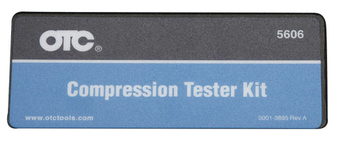 OTC Compression Tester Kit case, black top blue body, front view