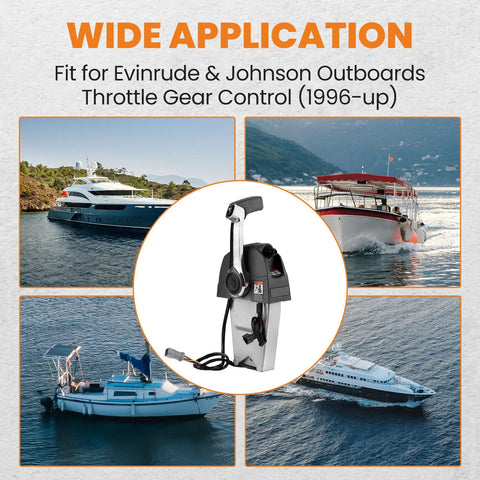 Outboard Throttle Control Kit With No Fuss Remote Gear For Johnson Evinrude 1996 And Up Boats Includes Fast Idle Button