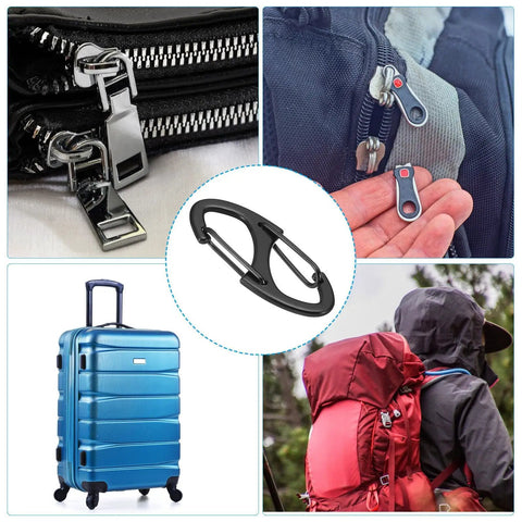 9Pcs Zipper Clip Theft Deterrents With Double Opening Lock Zipper Pulls for luggage, backpack, suitcase, and travel gear