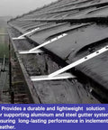 15 Set Aluminum Gutter Hangers With Nine And A Half Inch Straps And Rust Resistant Screws For Eavesless Roof Deck Mounting