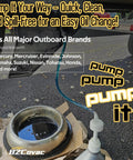 Go To Lower Unit Gear Oil Pump For Quart Bottles With 8cc Stroke, 8mm And 10mm Adapters, 3/8 Inch Swivel, outboard gear lube transfer tool