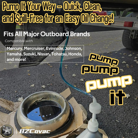 Go To Lower Unit Gear Oil Pump For Quart Bottles With 8cc Stroke, 8mm And 10mm Adapters, 3/8 Inch Swivel, outboard gear lube transfer tool