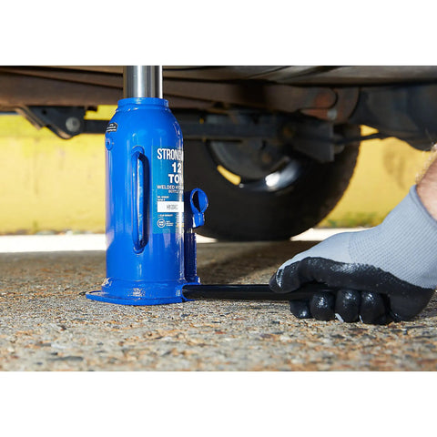 Badass 12 Ton Hydraulic Bottle Jack With High Grade Steel Welded Base For No Sweat Shop Grind Daily Auto Repair And Farm Hauling 15.94 To 18 Inch Lift Height Built Legit