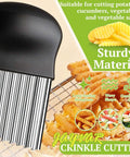 JAYVAR crinkle cutter with stainless steel wavy blade and black ergonomic handle