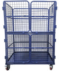 Heavy Duty Foldable Warehouse Trolley Built Like A Tank With Secure Steel Mesh Bins Four Swing Lock Doors And 1100 Pound Load Capacity Industrial Workhorse Cart