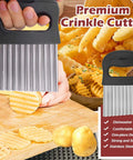 JAYVAR 2-in-1 crinkle cutter with peeler, stainless steel wave blade, black handle kitchen tool