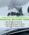 Off-road vehicle equipped with Beefy 16mm Steel Front Tow Hook For Off Road RZR 900S 1000S 1000XP General Models