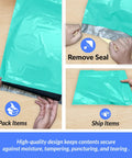 Teal Poly Mailers 19x24 Inch 110 Pack Non Padded Self Sealing Shipping Bags for Clothing, durable tear resistant usage demo