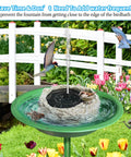 Solar Powered Bird Bath Fountain With Five Nozzles, Resin Granite Rock Look in a garden attract hummingbirds near flowers