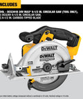 Cordless Sidewinder 20V Max Circular Saw With 6-1/2 Inch Blade, 5150 RPM Power, front view showing rubber overmold grip