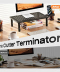 3 Height Adjustable Monitor Stand Riser For Desk And Workstation Elevates Computer Laptop TV And Printer With Metal Shelf