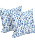 Outdoor Indoor Throw Pillows 2 Piece Set With Cozy Plush Inserts 18 By 18 Inch Square Pebble Blue All Weather Fabric For Bed Sofa Couch And Patio Furniture Indoors And Outdoors