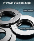 Top Shelf M8 Steel Shim Washers Set Eighty Pieces Precision Ultra Thin Spacers For Electronics And Scale Model Assembly Tough Hardware With Slick Finish Nailed It, finely polished stainless steel washers.
