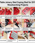 Beefy Adjustable Joinery Sled For Table Saw And Router Pro Grade Precision Slide Table assembly steps for mortise tenon