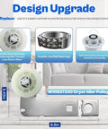 W10837240 dryer idler pulley from Heavy Duty Dryer Repair Kit With WPW10314173 Drum Rollers 661570V Belt W10837240 And 279640 Idler Pulleys