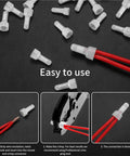 Top Tier 120Pcs Nylon Insulated Closed End Crimp Connectors For 22-16 Gauge And 12V Wiring Projects Heavy Duty Metal Caps Offer Rock Solid Sealed Connections That Resist Corrosion Vibration And Short Circuiting Like A Boss. nylon closed-end crimp connector on red wires, 22-16 AWG