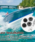 Boat on water with Transom Saver Boat Rubber Shocks SP 410 Replacement Updated Version and installation hardware.