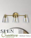 Three Light Bathroom Vanity Fixture In Satin Nickel With Clear Glass Outer Shade And White Glass Inner Shade, 23 Inch Wide